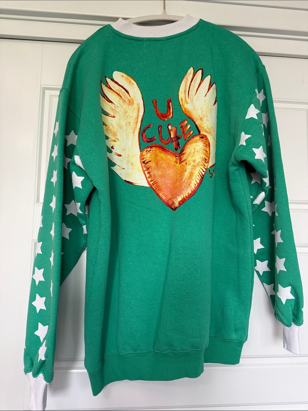 SABBI Green "Self Love Club" 88 Crewneck Sweatshirt Xs NWT - Picture 4 of 8
